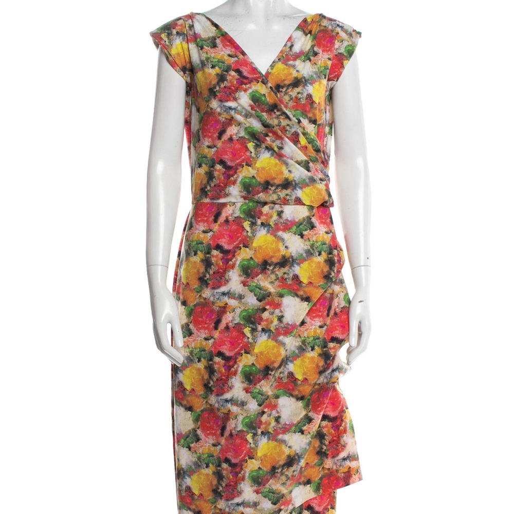 Chiara Boni Pink and Orange Asymmetrical Sundress